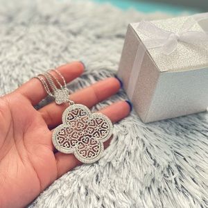 Long multi chain sweater necklace